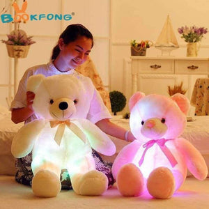 Planet Gates 50cm Creative Light Up LED Teddy Bear Stuffed Animals Plush Toy Colorful Glowing Teddy Bear Christmas Gift for Kids