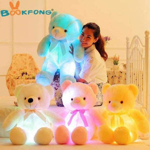 Planet Gates 50cm Creative Light Up LED Teddy Bear Stuffed Animals Plush Toy Colorful Glowing Teddy Bear Christmas Gift for Kids