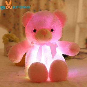Planet Gates 50cm Creative Light Up LED Teddy Bear Stuffed Animals Plush Toy Colorful Glowing Teddy Bear Christmas Gift for Kids