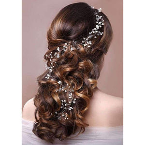 Planet Gates 50cm silver color Fashion Flower Vine Tiara Bride Head Chain Bridal Headbands Hair Ornaments Wedding Hair Accessories Jewelry Women SP0127