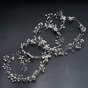 Planet Gates 50cm silver color Fashion Flower Vine Tiara Bride Head Chain Bridal Headbands Hair Ornaments Wedding Hair Accessories Jewelry Women SP0127