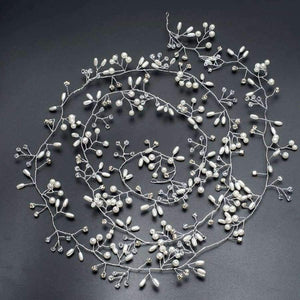 Planet Gates 50cm silver color Flower Vine Tiara Bride Head Chain Bridal Headbands Hair Ornaments Wedding Hair Accessories Jewelry Women SP0127