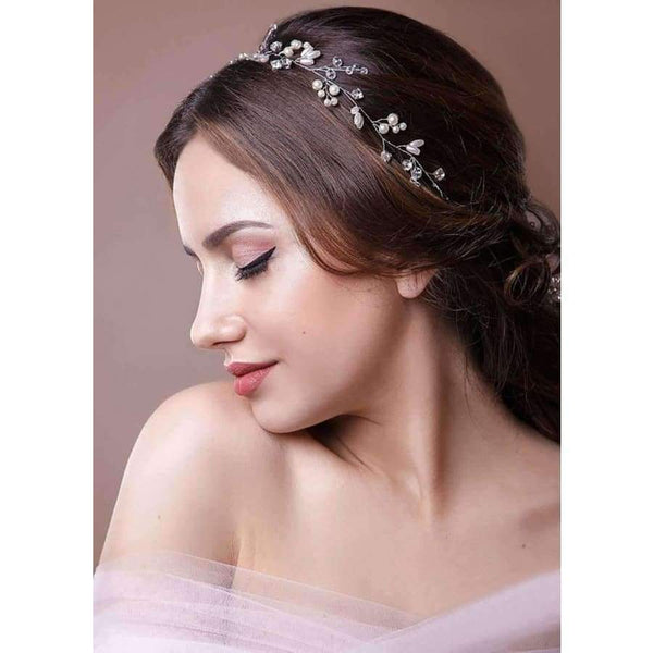 Planet Gates 50cm silver color Flower Vine Tiara Bride Head Chain Bridal Headbands Hair Ornaments Wedding Hair Accessories Jewelry Women SP0127