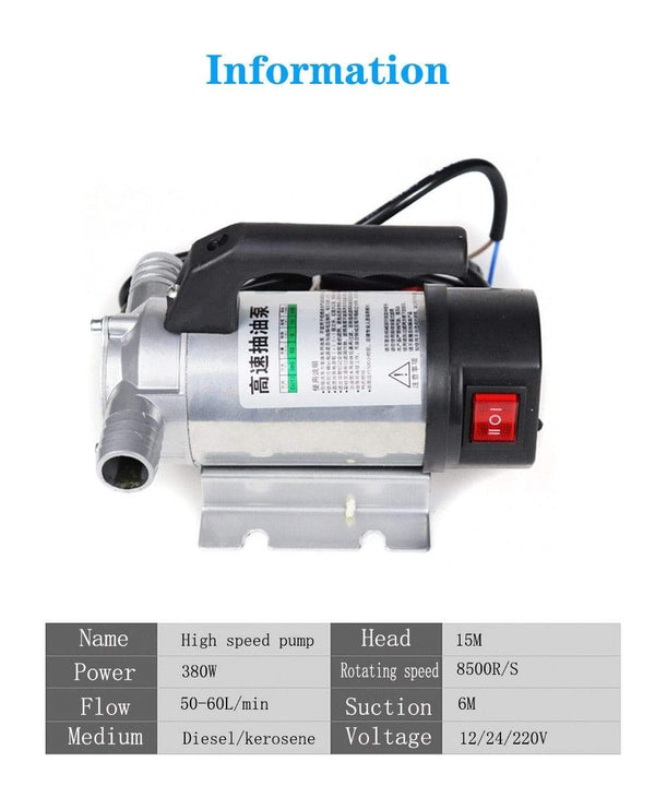 Planet Gates 50l/min Ac Dc Electric Automatic Fuel Transfer Pump Small Auto Refueling Pump For Pumping Oil/diesel/kerosene/water