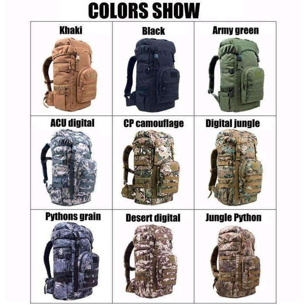 Planet Gates 50L Outdoor Sports Bag Camping Travel Hiking Climbing Pack Multifunction Military Tactical Backpack with MOLLE Bag CWYA85