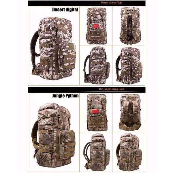 Planet Gates 50L Outdoor Sports Bag Camping Travel Hiking Climbing Pack Multifunction Military Tactical Backpack with MOLLE Bag CWYA85