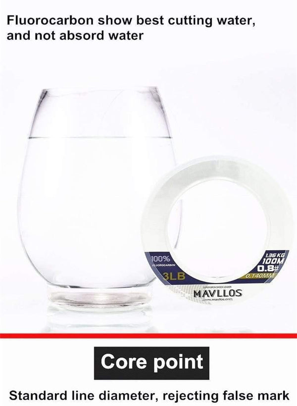 Planet Gates 50M 100M 100% Super Strong True Fluorocarbon Fishing Line Monofilament Leader Carbon Fiber Fly Fishing Fluorocarbon Line