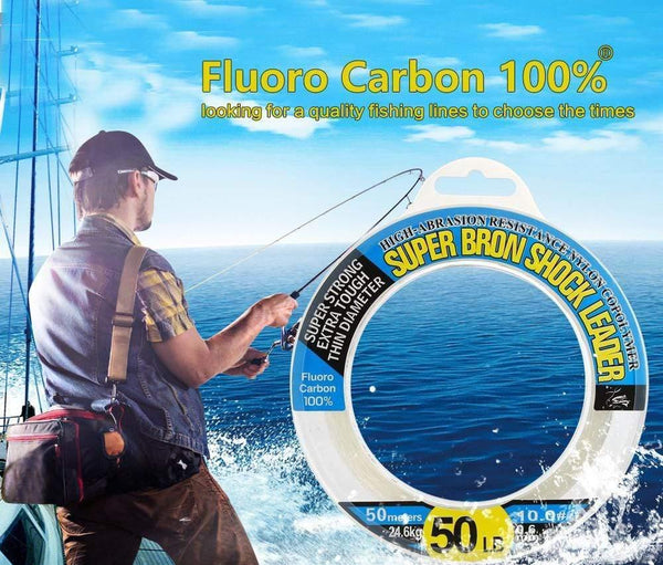 Planet Gates 50M 10LB-50LB 100% Fluoro Carbon Super Bron Shock Leader Line Bass Lure Fishing Line Wear Resisting  Linha De Pesca