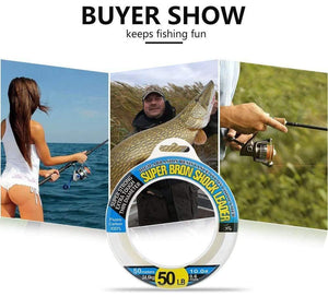 Planet Gates 50M 10LB-50LB 100% Fluoro Carbon Super Bron Shock Leader Line Bass Lure Fishing Line Wear Resisting  Linha De Pesca