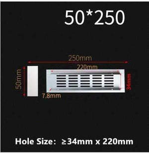 150mm 200mm 250mm 300mm rectangular aluminum alloy ventilation grille cover wardrobe Shoe cabinet wall hole ventilation grille