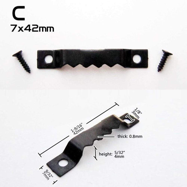 50pc Golden Saw Tooth Sawtooth Hanging Picture Photo Oil Painting Mirror Frame Hanger Hook Furniture Accessorie + Screw A 7x40mm