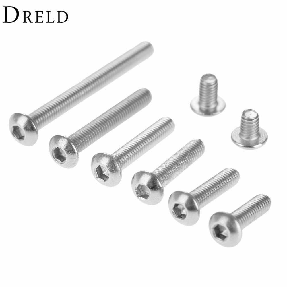 50Pc Stainless Steel Screws Hex Socket Round Head M3 Screw Bolt Furniture Fastener M3*4mm/5mm/10mm/12mm/14mm/16mm/20mm/30mm