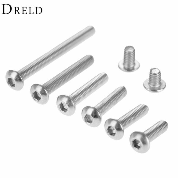 50Pc Stainless Steel Screws Hex Socket Round Head M3 Screw Bolt Furniture Fastener M3*4mm/5mm/10mm/12mm/14mm/16mm/20mm/30mm