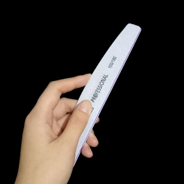 Planet Gates 50Pcs 100/180 Nail Art Sanding Sandpaper Nail Washable Nail File Semilune Banana Buffing Curved Professional Manicure Tools Set