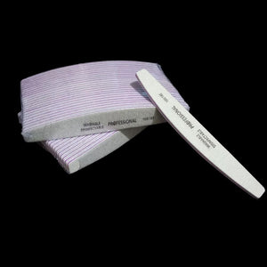 Planet Gates 50Pcs 100/180 Nail Art Sanding Sandpaper Nail Washable Nail File Semilune Banana Buffing Curved Professional Manicure Tools Set