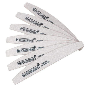 Planet Gates 50Pcs 100/180 Sandpaper Nail Art Files Grey Wooden Sanding Nail Buffer Curved Buffing Professional Manicure Block Nail Care Tool