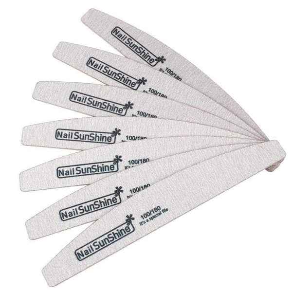 Planet Gates 50Pcs 100/180 Sandpaper Nail Art Files Grey Wooden Sanding Nail Buffer Curved Buffing Professional Manicure Block Nail Care Tool