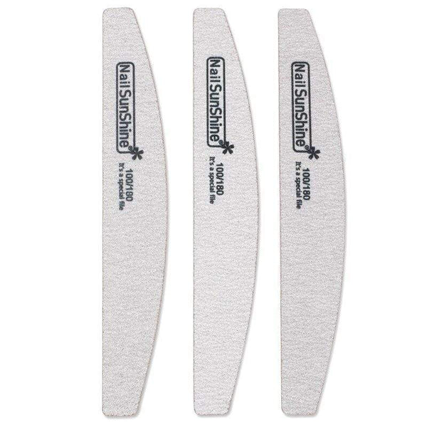 Planet Gates 50Pcs 100/180 Sandpaper Nail Art Files Grey Wooden Sanding Nail Buffer Curved Buffing Professional Manicure Block Nail Care Tool