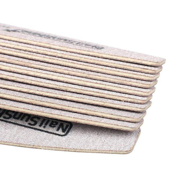 Planet Gates 50Pcs 100/180 Sandpaper Nail Art Files Grey Wooden Sanding Nail Buffer Curved Buffing Professional Manicure Block Nail Care Tool