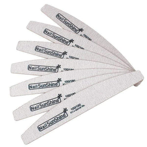 Planet Gates 50Pcs 100/180 Sandpaper Nail Art Files Grey Wooden Sanding Nail Buffer Curved Buffing Professional Manicure Block Nail Care Tool