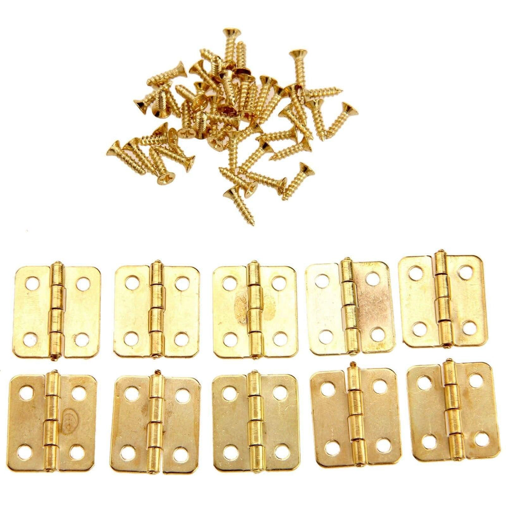 50Pcs 18x16mm Kitchen Cabinet Door Hinges Furniture Accessories 4 Holes Gold Drawer Hinges for Jewelry Boxes Furniture Fittings
