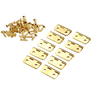 50Pcs 18x16mm Kitchen Cabinet Door Hinges Furniture Accessories 4 Holes Gold Drawer Hinges for Jewelry Boxes Furniture Fittings