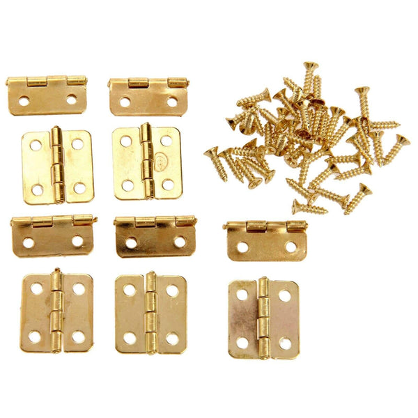 50Pcs 18x16mm Kitchen Cabinet Door Hinges Furniture Accessories 4 Holes Gold Drawer Hinges for Jewelry Boxes Furniture Fittings