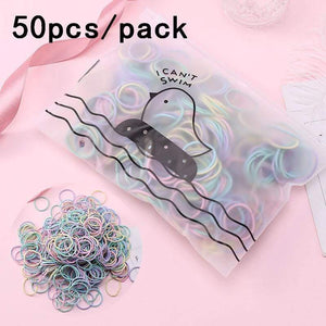 1000pcs/Pack Girls Colorful Small Disposable Rubber Bands Kids Ponytail Holder Elastic Hair Bands Ties Fashion Hair Accessories