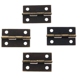 Planet Gates 50Pcs 24*16mm Furniture Hinge Cabinet Drawer Door Butt Hinge Antique Bronze Wood Jewelry Box Hinges for Furniture Hardware