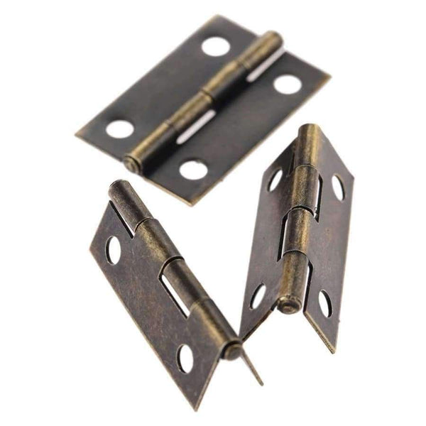Planet Gates 50Pcs 24*16mm Furniture Hinge Cabinet Drawer Door Butt Hinge Antique Bronze Wood Jewelry Box Hinges for Furniture Hardware