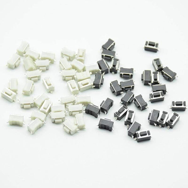 Planet Gates 50pcs 3*6*4.3/4.5/5mm Panel PCB Momentary Tactile Tact Push Button Micro Switch 2 Pin DIP Light Touch Keys Keyboard Black/White