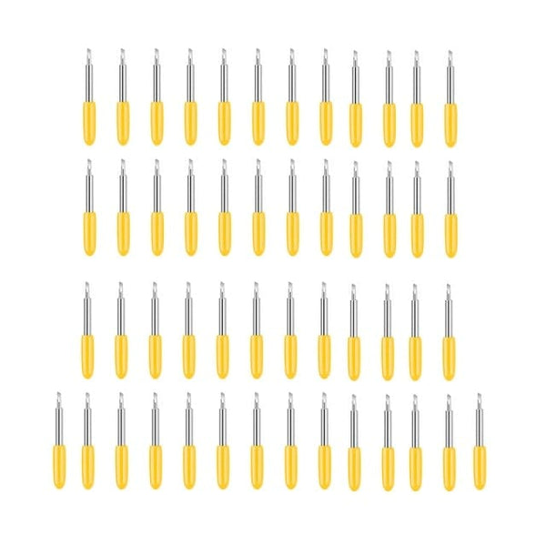 Planet Gates 50Pcs 30 degree 1 set Roland Cricut Plotter Blade 30/45/60 Degrees Knife Cutter Blades Vinyl Cutter Offset Knife Replacement Carving Tool
