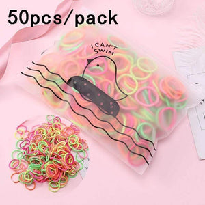 1000pcs/Pack Girls Colorful Small Disposable Rubber Bands Kids Ponytail Holder Elastic Hair Bands Ties Fashion Hair Accessories