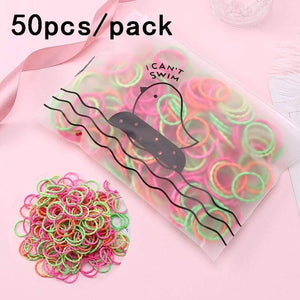 1000pcs/Pack Girls Colorful Small Disposable Rubber Bands Kids Ponytail Holder Elastic Hair Bands Ties Fashion Hair Accessories