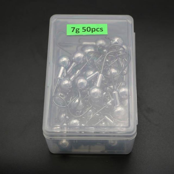 Planet Gates 50pcs 7g 50pcs Jig Head Fishhooks Carbon Steel Fishing Hook 1-20g Lead Jig Hooks For Soft Lure Fishing Accessories YG24