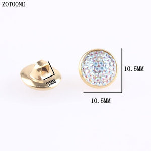 Planet Gates 50PCS Beautiful Rhinestone Metal Button For Coat Scrapbooking Sewing Garment Supplies Clothing Accessories DIY Crafts C