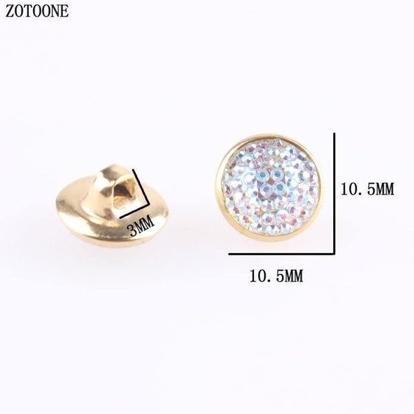 Planet Gates 50PCS Beautiful Rhinestone Metal Button For Coat Scrapbooking Sewing Garment Supplies Clothing Accessories DIY Crafts C