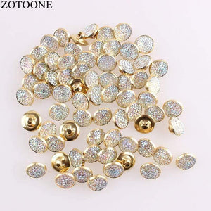 Planet Gates 50PCS Beautiful Rhinestone Metal Button For Coat Scrapbooking Sewing Garment Supplies Clothing Accessories DIY Crafts C