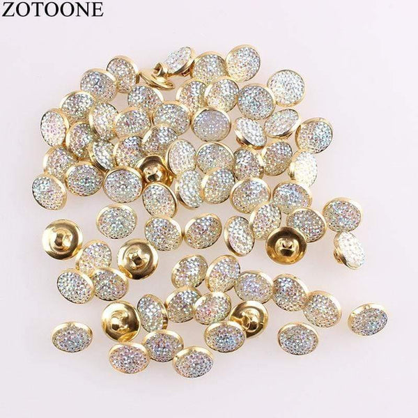 Planet Gates 50PCS Beautiful Rhinestone Metal Button For Coat Scrapbooking Sewing Garment Supplies Clothing Accessories DIY Crafts C