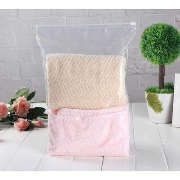 Planet Gates 50pcs Big Transparent Clothing Plastic packing bags 12C Reusable Zipper lock Clear Clothing courier bag 50x60cm clothes supplies