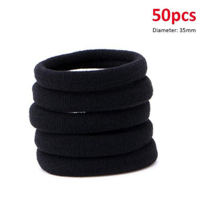 50/100Pcs 35mm Diameter High Elastic Hair Bands for Women Girls Hairband Rubber Ties Ponytail Holder Scrunchies Hair Accessories