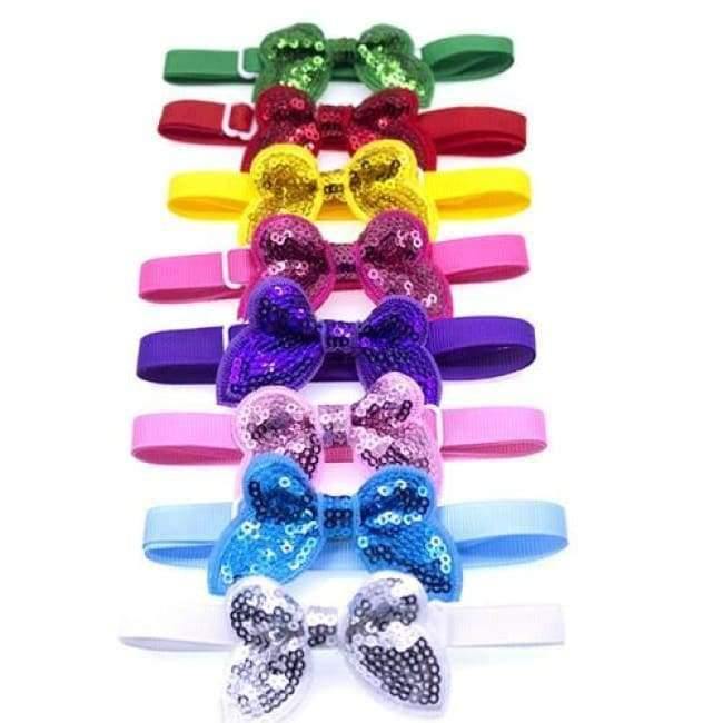 Planet Gates 50pcs Christmas Pet Supplies Sequin Pet Dog Cat Bowties Neckties Puppy Pet Wedding Bow tie Dog Christmas Grooming Products