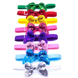 Planet Gates 50pcs Christmas Pet Supplies Sequin Pet Dog Cat Bowties Neckties Puppy Pet Wedding Bow tie Dog Christmas Grooming Products