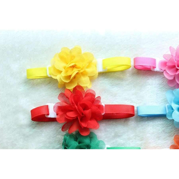 Planet Gates 50pcs Dog pet Bow Tie Chiffon flowers Dog necktie Adjustable Pet BowtiesCollar Dog accessories Grooming Products for small dogs