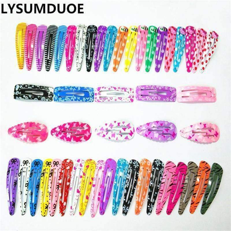 Planet Gates 50Pcs Fashion Girl Bow Hairpin BB Clip Children Barrette Metal Hairpins Cartoon Flower Hairgrip Women Jewelry Hair Accessories