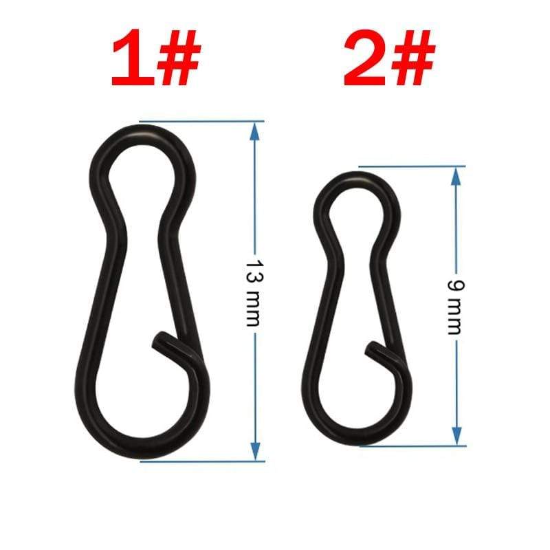 Planet Gates 50pcs Fishing Snap Clips Quick Connector Change Carp Fishing Terminal Tackle Link matte black for Carp Rig Accessories