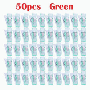 Planet Gates 50pcs  Green Fabric Quilting Craft Sewing Knitting Clips Home Office Supply Mixed Plastic Wonder Clips Holder For DIY Patchwork