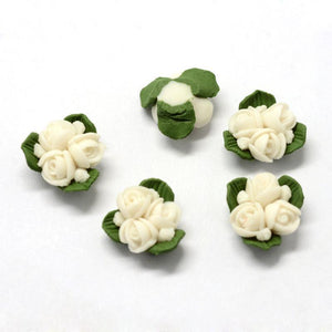 Planet Gates 50pcs Handmade Porcelain Flower Cabochons China Clay Beads DIY Jewelry Making about 15.5~17.5mm long 15~17mm wide 8~9mm thick