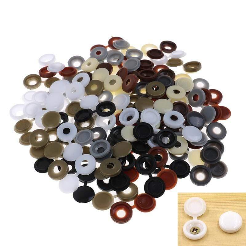 50Pcs Hinged Plastic Screw Cover Fold Caps Button For Car Furniture Decorative Cover 8 Colors