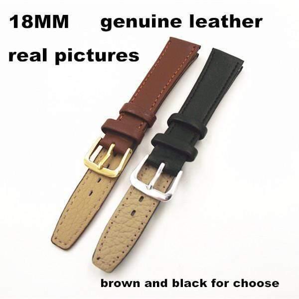 Planet Gates 50PCS/lot 18mm genuine leather watch band watch strap watch parts black and brown color - 091203